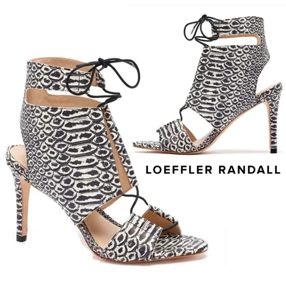 Loeffler Randall Scarlett Heels Lace Up Sandal Size 7.5